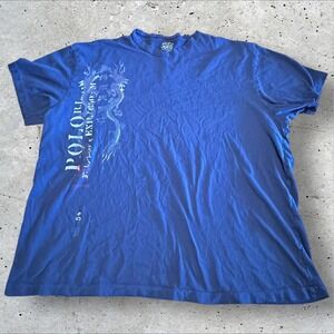 Polo Ralph Lauren Blue Dragon Graphic T-Shirt Mens Large‎ 100% Cotton